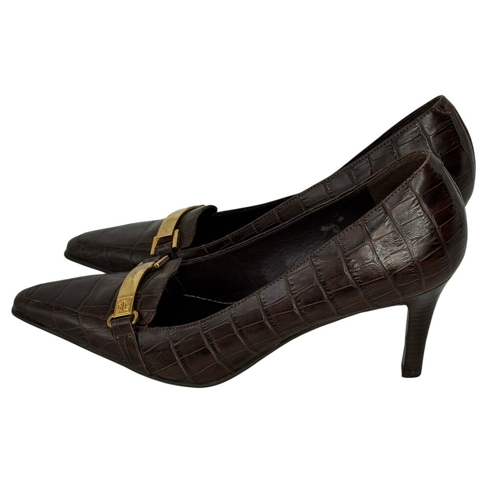Lauren Ralph Lauren Paulette Croc Pumps 7B